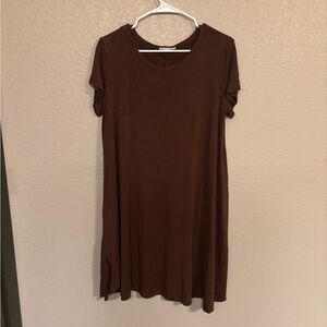 Chic Brown T-Shirt Dress